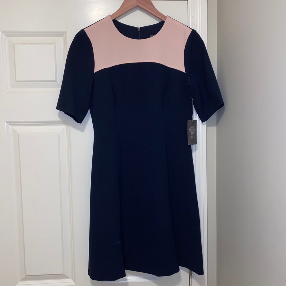 Vince Camuto | Colorblock Fit & Flare Dress - Picture 4 of 7